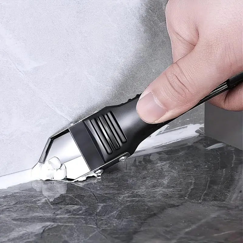 2pcs Caulk Removal Tool Kit - Silicone Sealant Scraper, Caulking Finishing Tool with 5 Cleaning Functions for Bathroom, Kitchen Walls & Floors, Mold Removal, Cleaning Stubborn Dirt