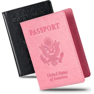 2 Pcs Passport Holders,Ultra Slim Passport Wallet,PU Leather Passport Cover for Women and Men