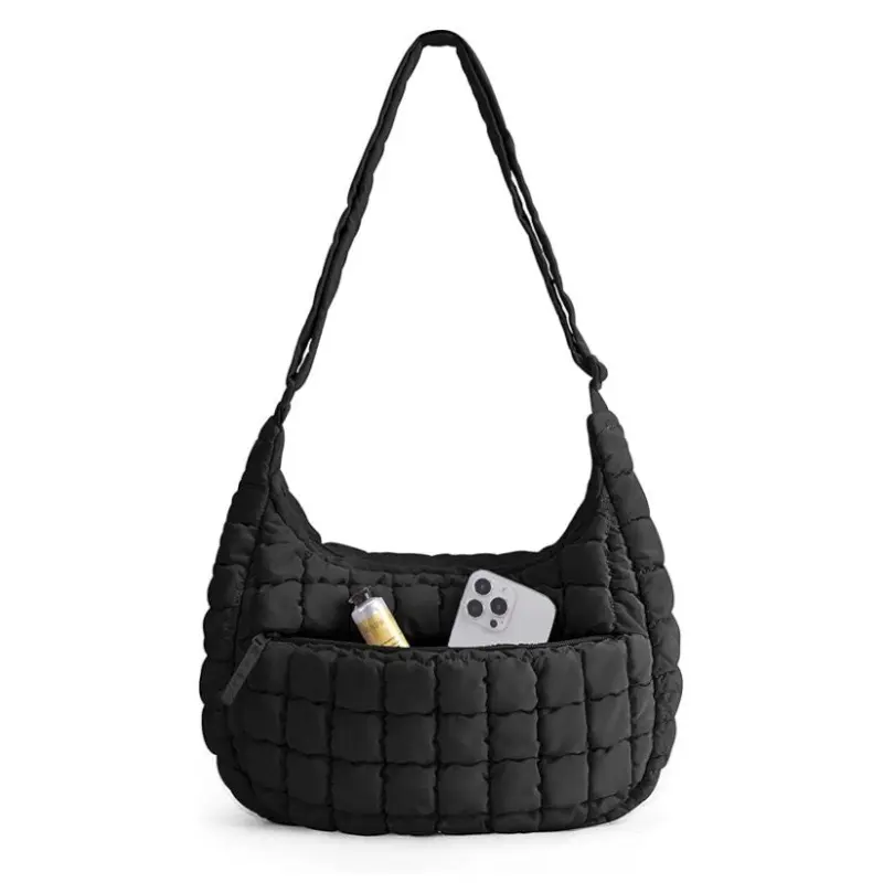 BAGSMART Women's Quilted Nylon Lightweight Crescent Puffer Crossbody Bag - Adjustable Strap, Easy-Clean Hobo Purse for Women, Daily Travel Essentials (summerwins, tiktokshopsummersale, tiktokshopbacktoschool), Purses For Women