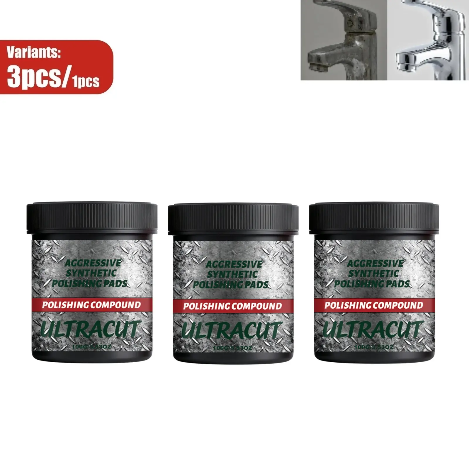 Multi-Surface Polishing Paste, Polishing Agent, Restore Gloss & Smooth Texture, Help Reduce Fine Scratches, Ideal for Metal, Ceramic & Stone, Convenient Daily Care