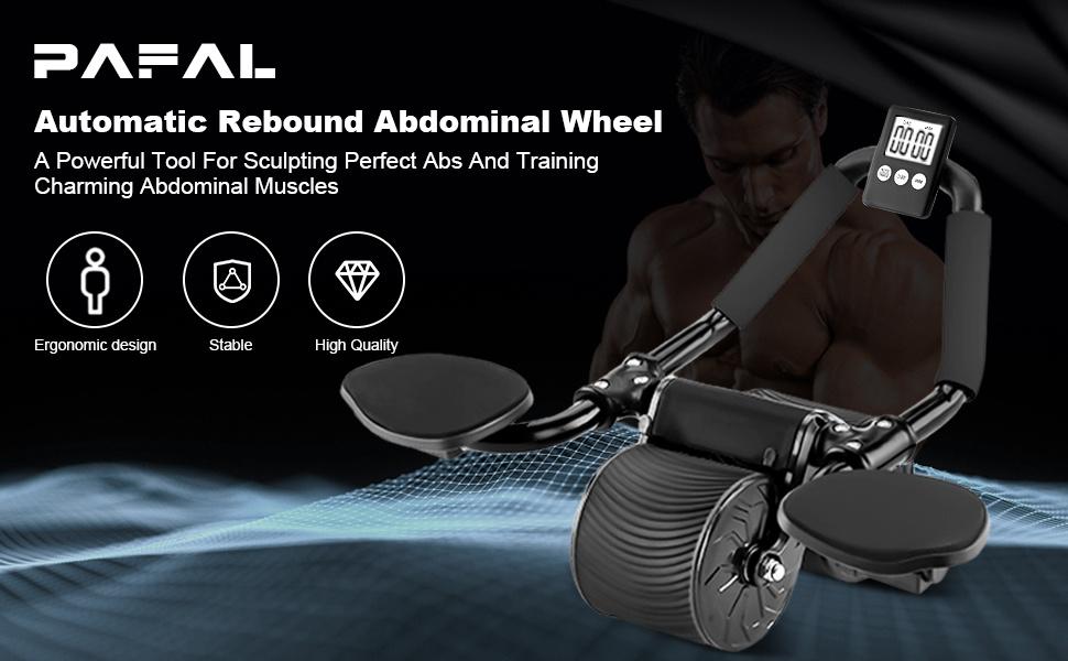 Elbow Support Automatic Rebound Abdominal Wheel,Ab Roller for Abdominal Exercise Machine,Dolly Core Strengthening Trainer Fitness Belly Training Ab Roller