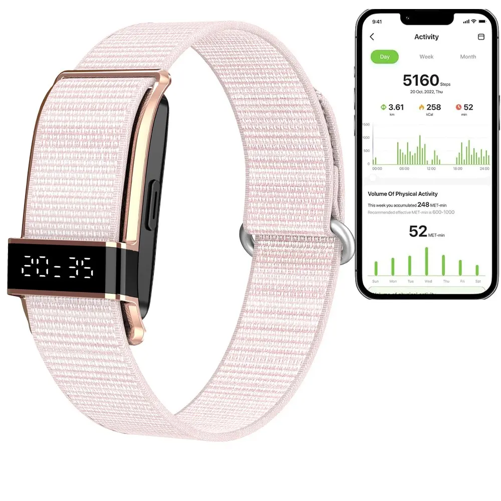 Fitness Smart Bracelet, Wearable Activity Tracker with Heart Rate/ Sleep Monitor, Call Reminder, Adjustable Strap , 20G Weight,145Mah Battery, IP68 Waterproof,Free APP, Multiple Sports Modes, Compatible for Android IOS