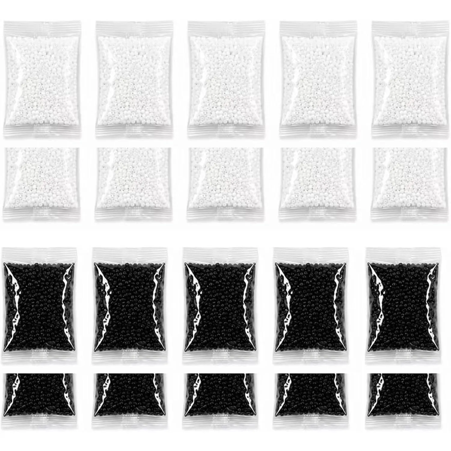2.6mm Fuse Beads Refill Kit - Black & White, 20000+ Pcs (H2 & H7, 10000 Each), Mini Beads for DIY Pixel Art Crafts, No Tools Included (Smaller Than 5mm)