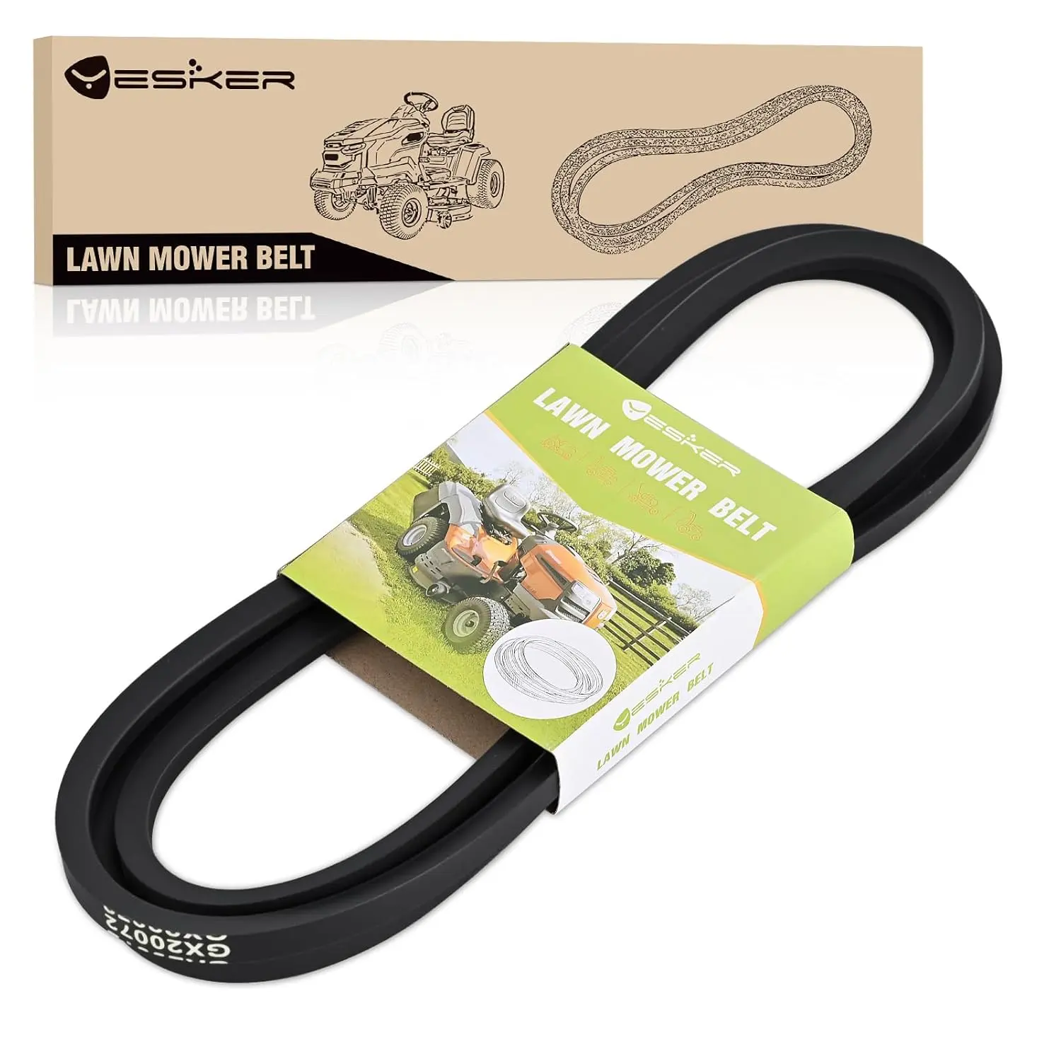 Yesker GX20072 Rubber Deck Belt for John Deere 42-Inch Lawn Mower (1/2x104 In), Aging-Resistant, Wear-Resistant, Smooth Transmission for Stable Mowing Experience, Compatible with GY20570 D100 D105 S100 E100 L100 LA100 L110 E110 E120 E130 1742 X125 X145, 0