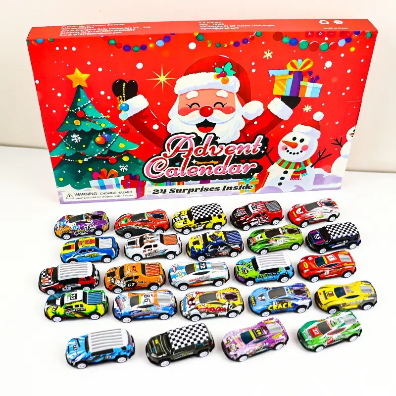 Christmas Countdown Calendar Mini Racing Car, 24-Day Timer Gift, Perfect Holiday Present, Fun and Interactive Christmas Decor, Surprises