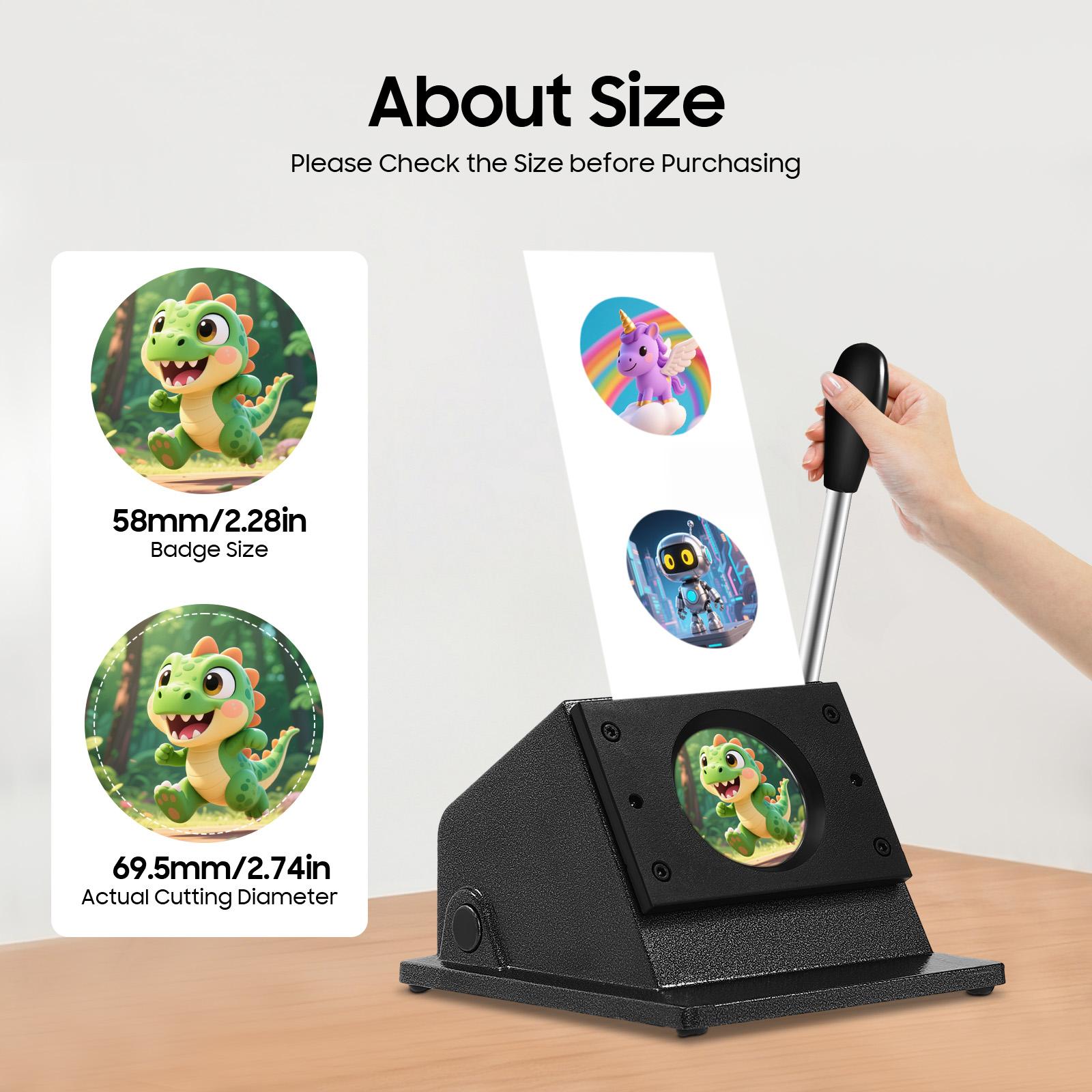 Manual Circle Punch Die Cutter 58mm for Paper Cardboard Thin Leather Badge Making