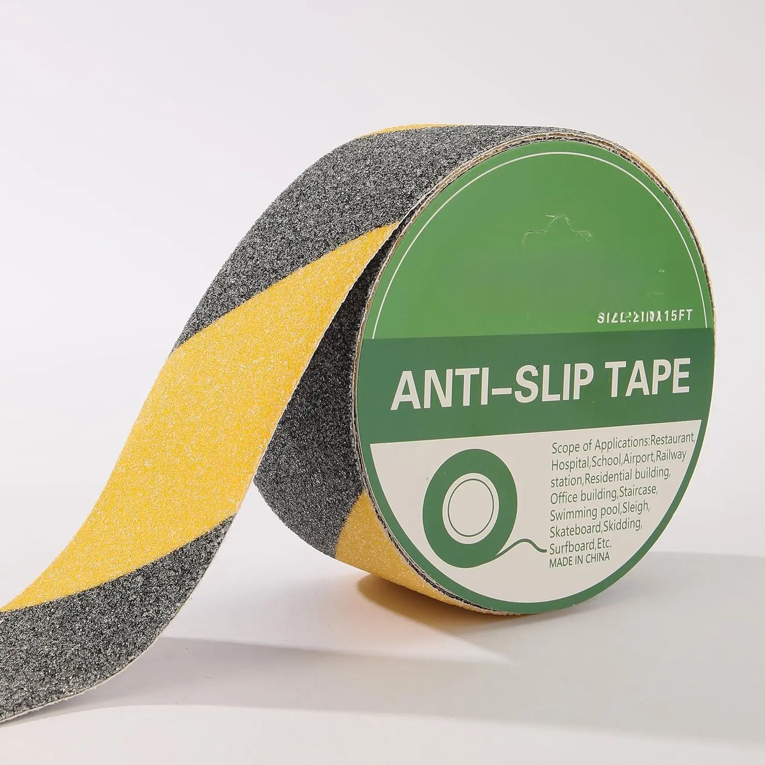Non Slip Safety Grip Tape for Stairs, Anti Slip Traction Tape, Anti Slip Tape for Stairs, Non Slip Stair treads Indoor/Outdoor, High Traction Friction  Grip. (Black/Yellow, 2IN*15FT)