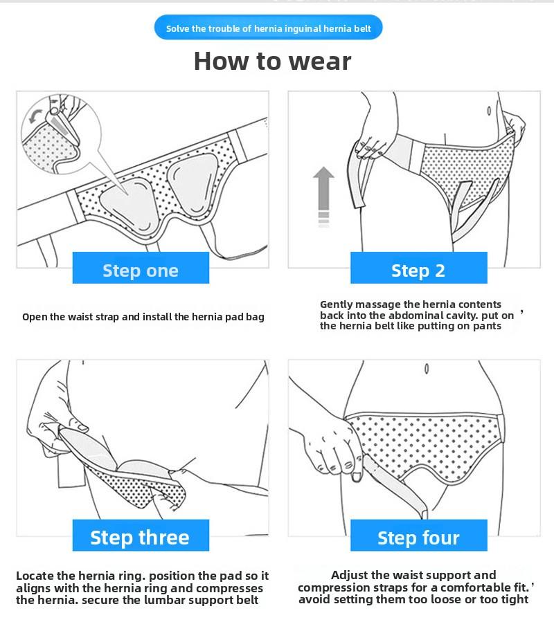 Adult inguinal hernia belt, small intestinal hernia oblique hernia fixation belt, intestinal hernia waist belt, adjustable protective fixation waist belt