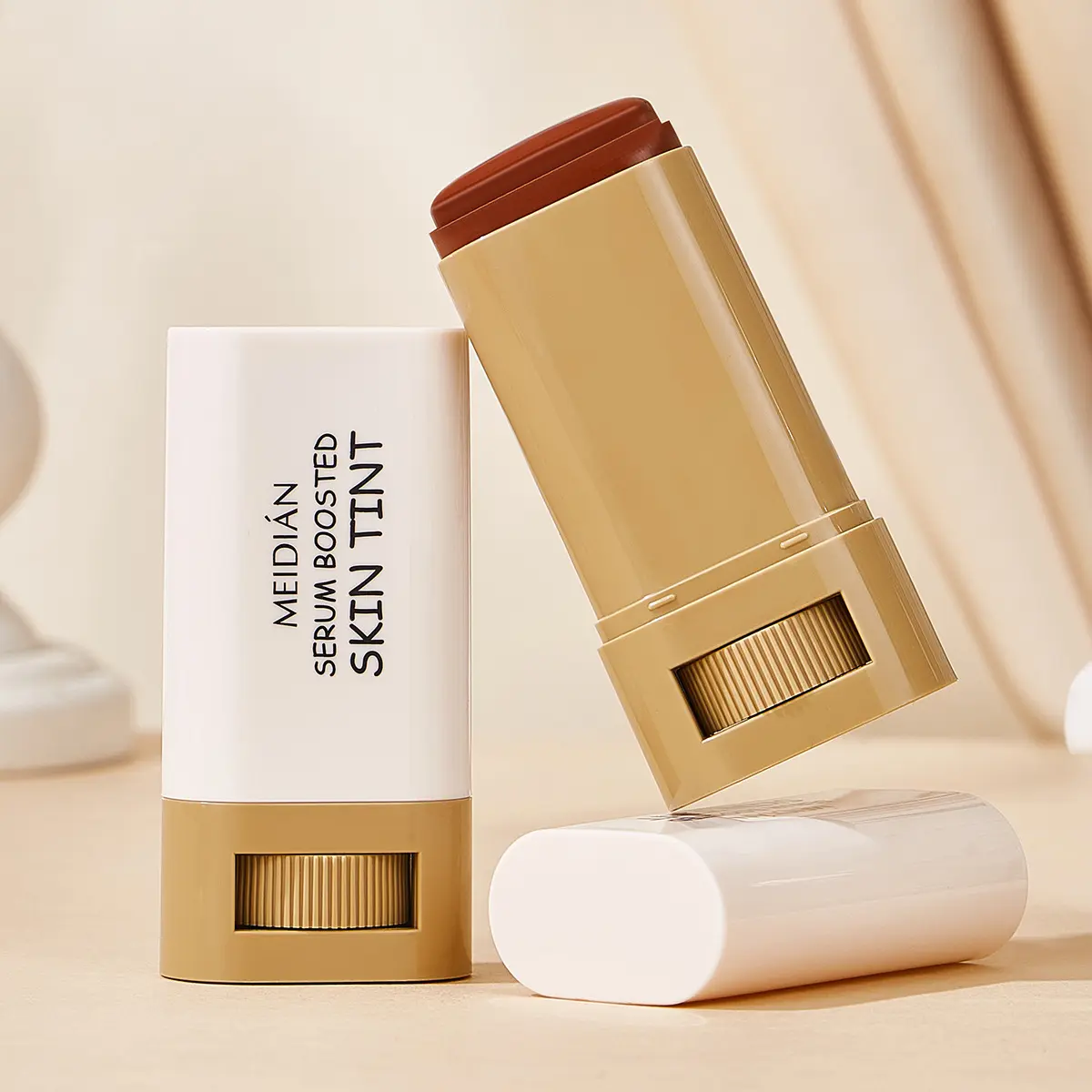 6-Color Rotating Tinted Concealer Solid Moisturizing Serum Evenly Brightens Skin Tone Foundation Stick