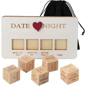 Date Night Dice,Wooden Dating Fun, Love, Food Decision Dice, Date Ideas,Gifts for Boyfriend-Girlfriend
