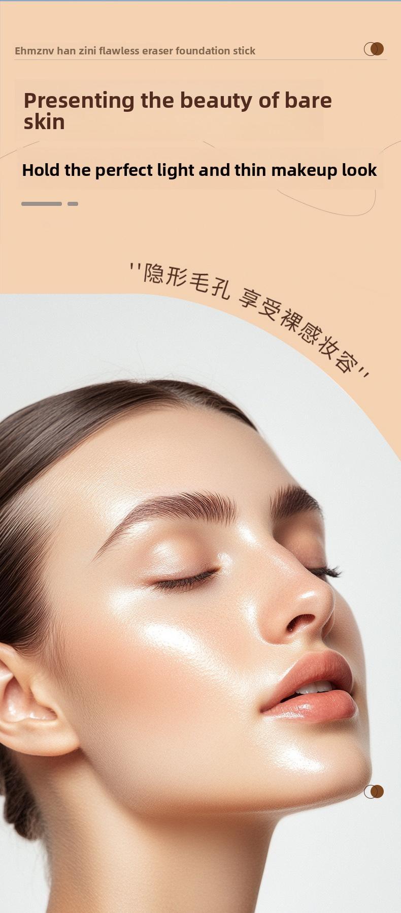 Your Face in 2 Minutes Double-Ended Foundation & Concealer Stick – One Side = Base, Other Side = Concealer, Blendable, Natural Matte, No Caking