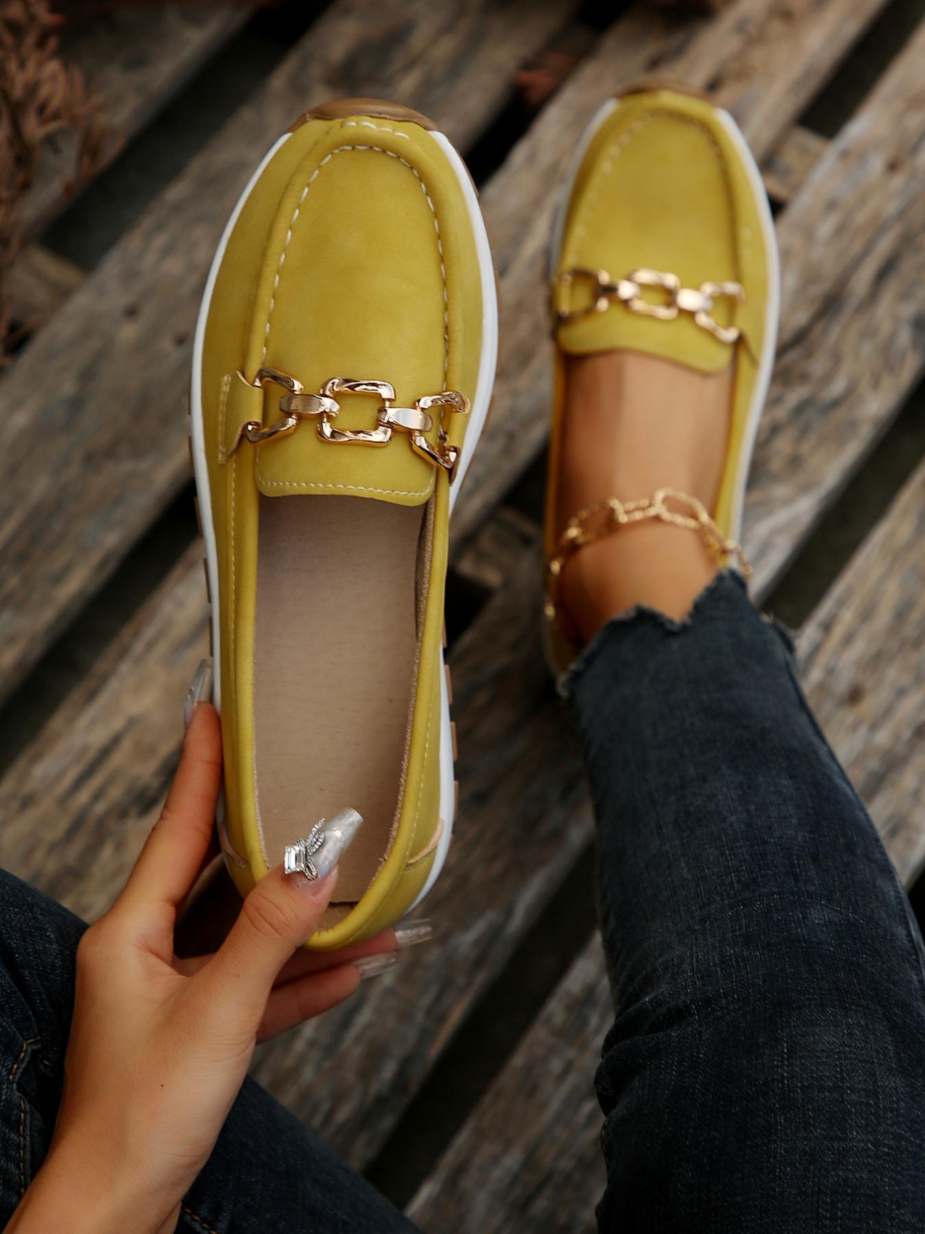 Women's Casual Sporty-On Low-Top Shoes, Lightweight Comfortable Fashion Round-Toe PU Leather Shoes with Decoration, On Style Women's Casual Sporty-On Low-Top Shoes, Lightweight Comfortable Fashion Round-Toe PU Leather Shoes with Decoration, On Style