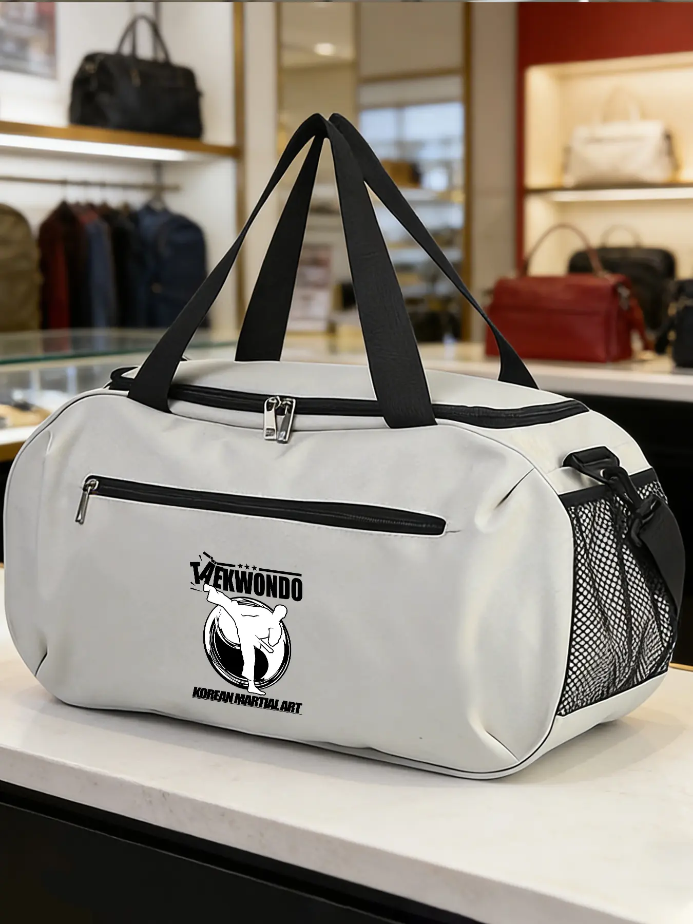 Taekwondo Pattern Crossbody Bag, Sports Shoulder Bag, Basketball Bag, Suitable for Daily Sports and Commuting. Durable with Large‑capacity Space, Adjustable Shoulder Strap, Trendy Fashion Item, An Ideal Gift.