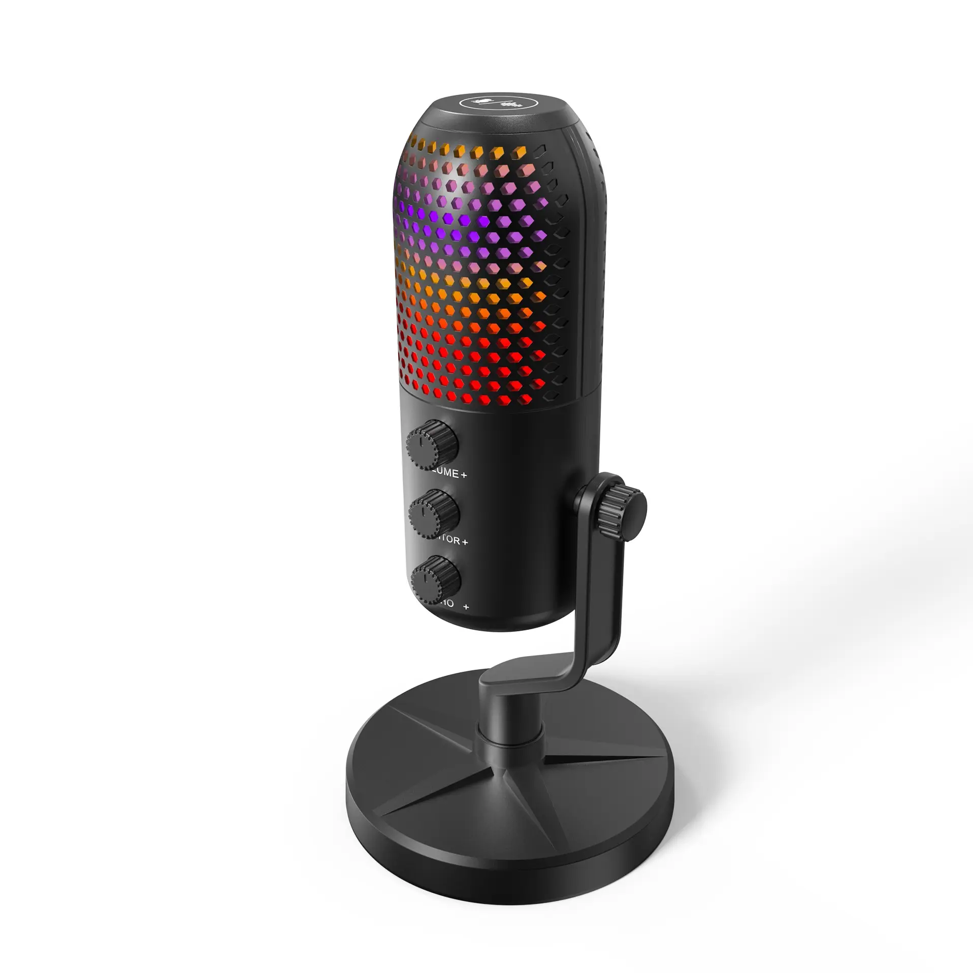 USB Wired Game Condenser Microphone for PC Ps5, RGB Light Streaming Mic for Youtube Twitch Discord, Quick Mute Button, Gain Control, Ideal for Live Gaming