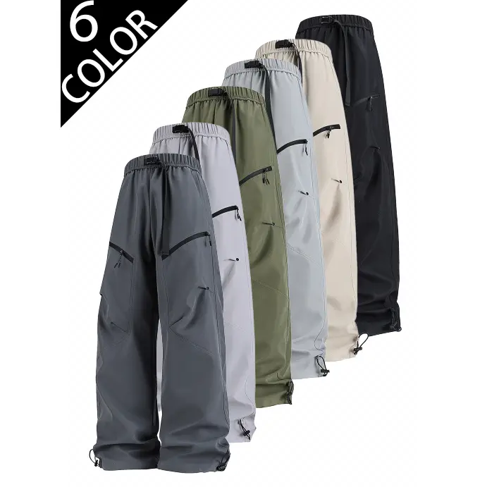 2026 High-End Trendy Mountain Style Outdoor Cargo Pants, Waterproof Windproof Stain Resistant Three-Proof Hiking Trousers for Men, Straight Leg Cuffed Jogger Pants with Large Deep Pockets, Breathable Wear-Resistant Fabric, Functional Outdoor Sports Bottom