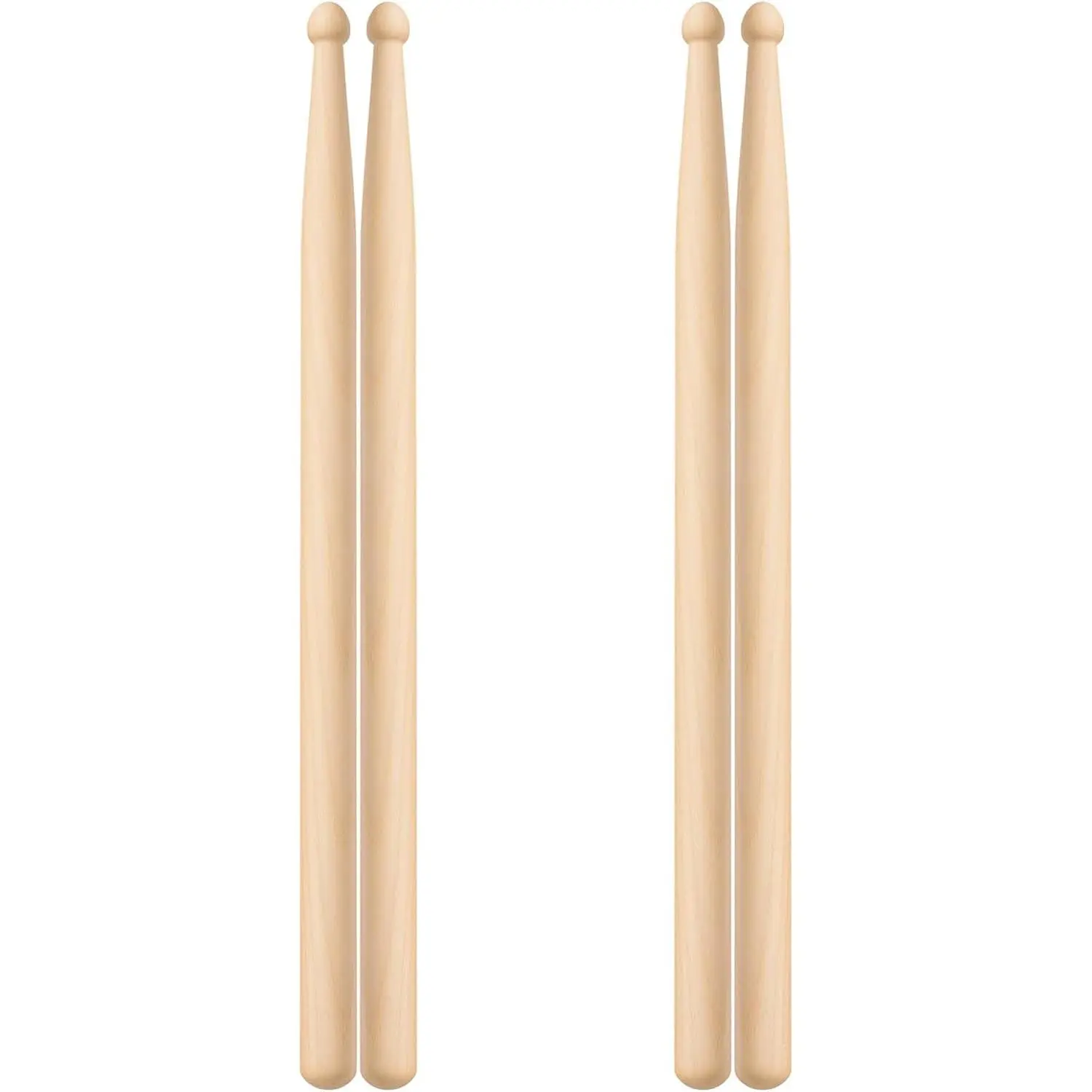 2 Pairs Drum Sticks, 5A Drum Sticks Maple Drumsticks for  Drums set, Non-Slip Grip,  Tip for Acoustic Drums or Adults Percussion Drumsticks for Beginner (32CM)