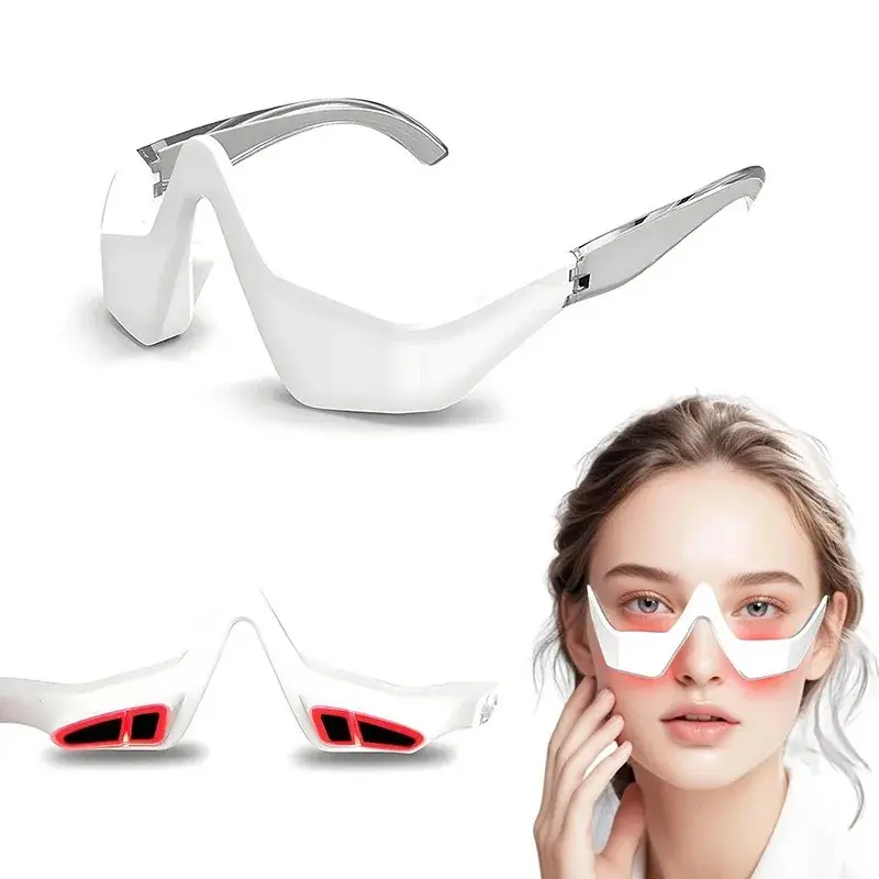 1 pc Under Eye Red Light Therapy Device, Eye Care Red Light Therapy Glasses, 650 NM Red Light Eye Mask for Eye Bags, Dark Circles, Puffiness periorbital Led Anti Aging Led Face Mask