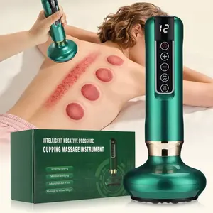 Heating Cupping Device, Vacuum Gua Sha Electric Cupping Body Massager, Acupoint Massage Tool, 12 Settings, Full-Body Beauty & Health Care