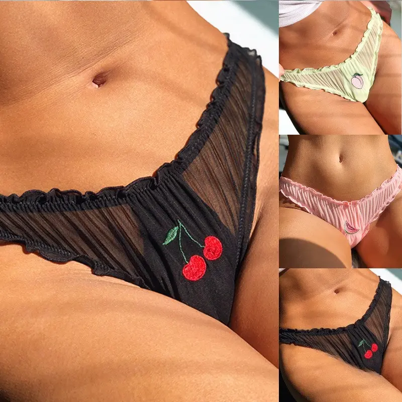 Women's 3PCS Low-Rise Seamless European Lace Trim Briefs with Mesh Fabric for Sports & Outdoor Activities, Low-Rise Cut