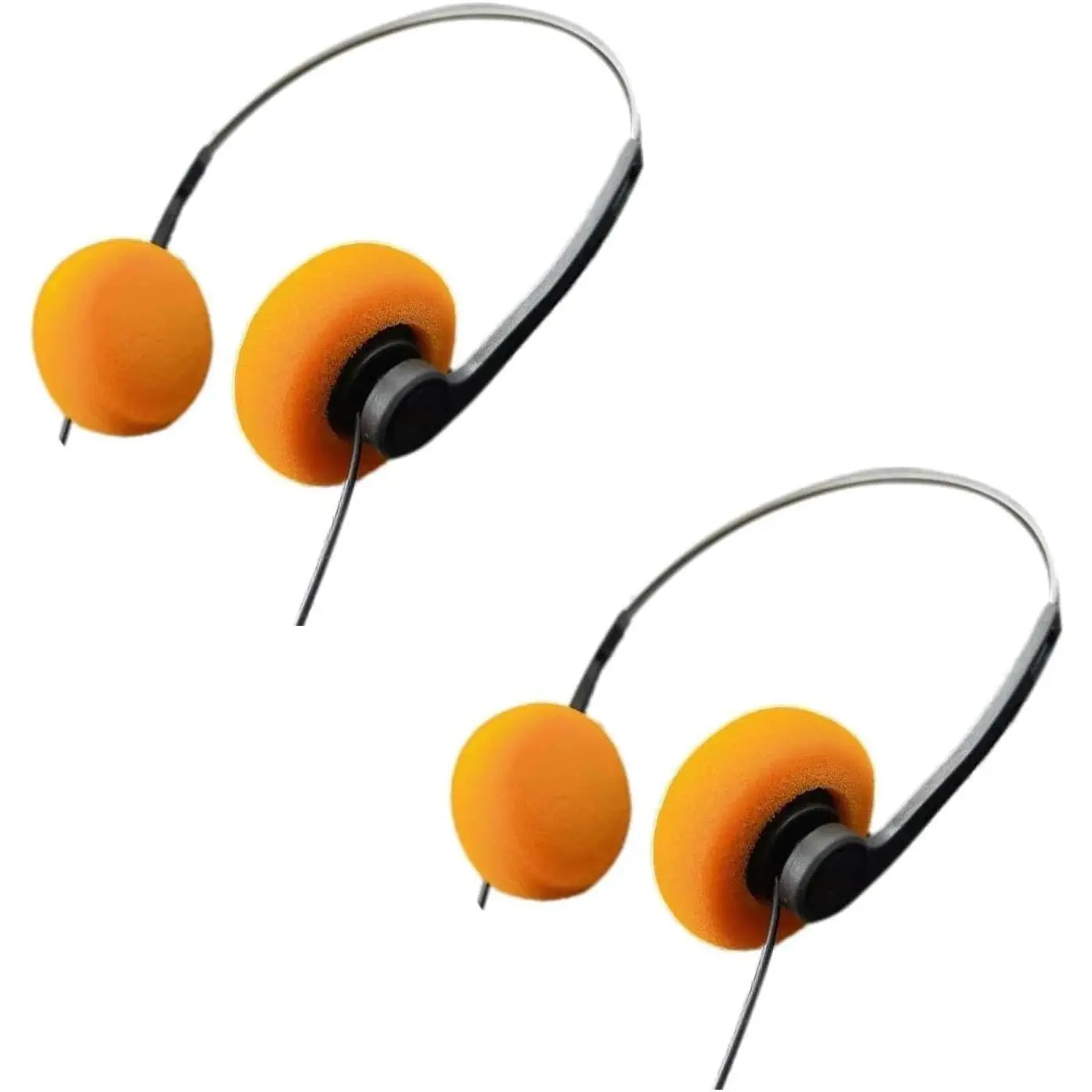 2 count Retro Over-Ear Headphone, Feelings Underwire Headphones,Retro Lightweight Earphones,Hi-Fi Stereo Earphone Headset for  Mobile Phones Playback Pevices Headphones (Orange)