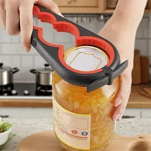 4 in 1 Adjustable Can Opener, 1 Count Manual Jar Opener, Can Openers for Seniors, for Elderly, Arthritis Hand and Any Strength Low People, Kitchen Gadgets for Home Dining Room Picnic