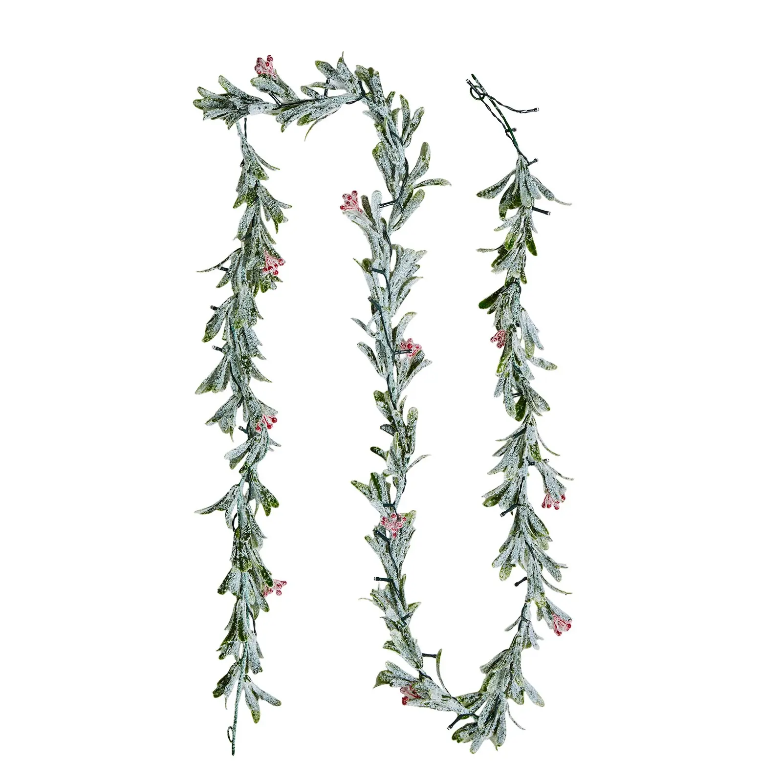 【Summerfinds】VEVOR 9-FT Long PE Fluffy Faux Christmas Garland with Rattan-Olive Leaves-Berries, LED Light String, Indoor-Outdoor Decoration for Family Mantel Fireplace