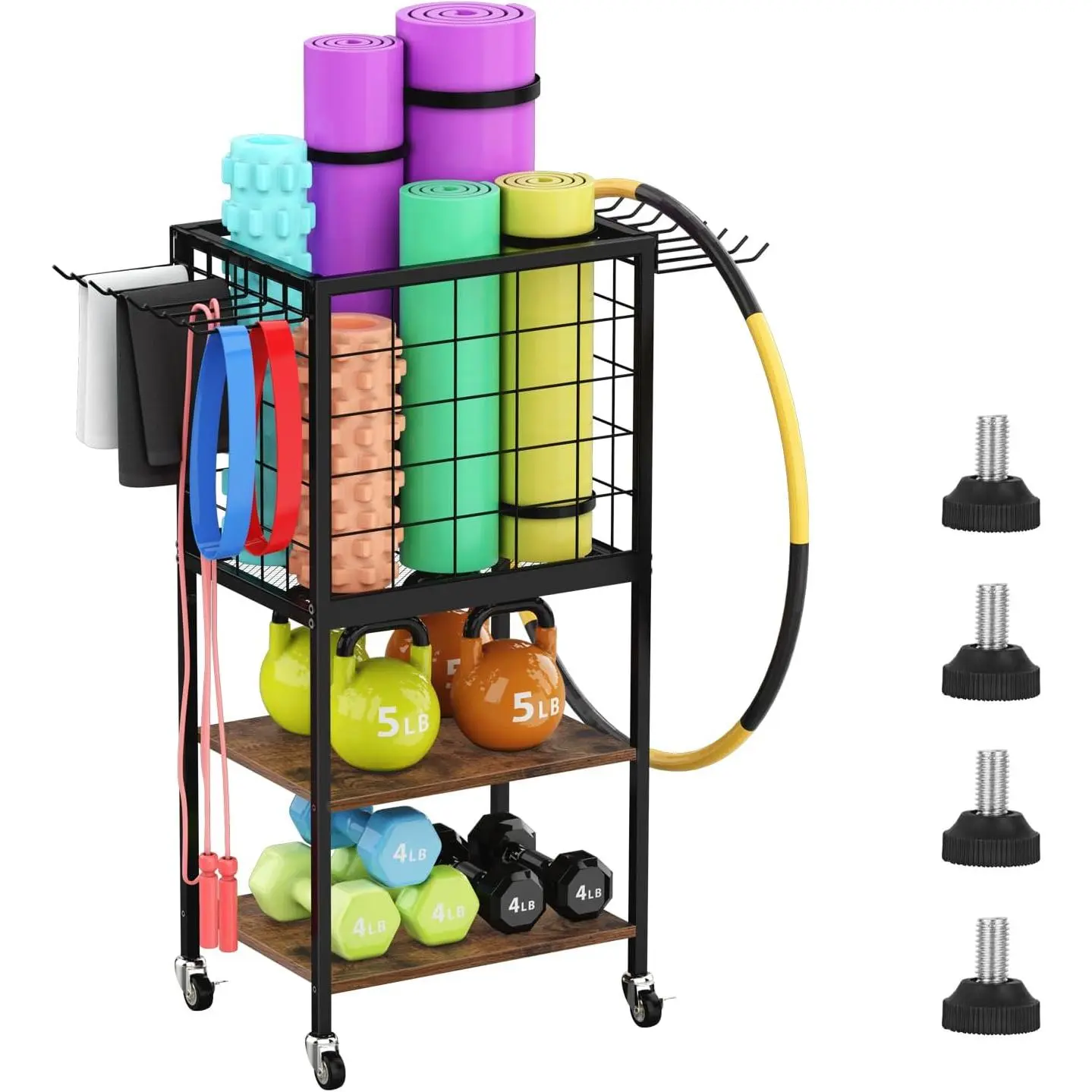 Gym Storage Exercise Equipment Organizer for