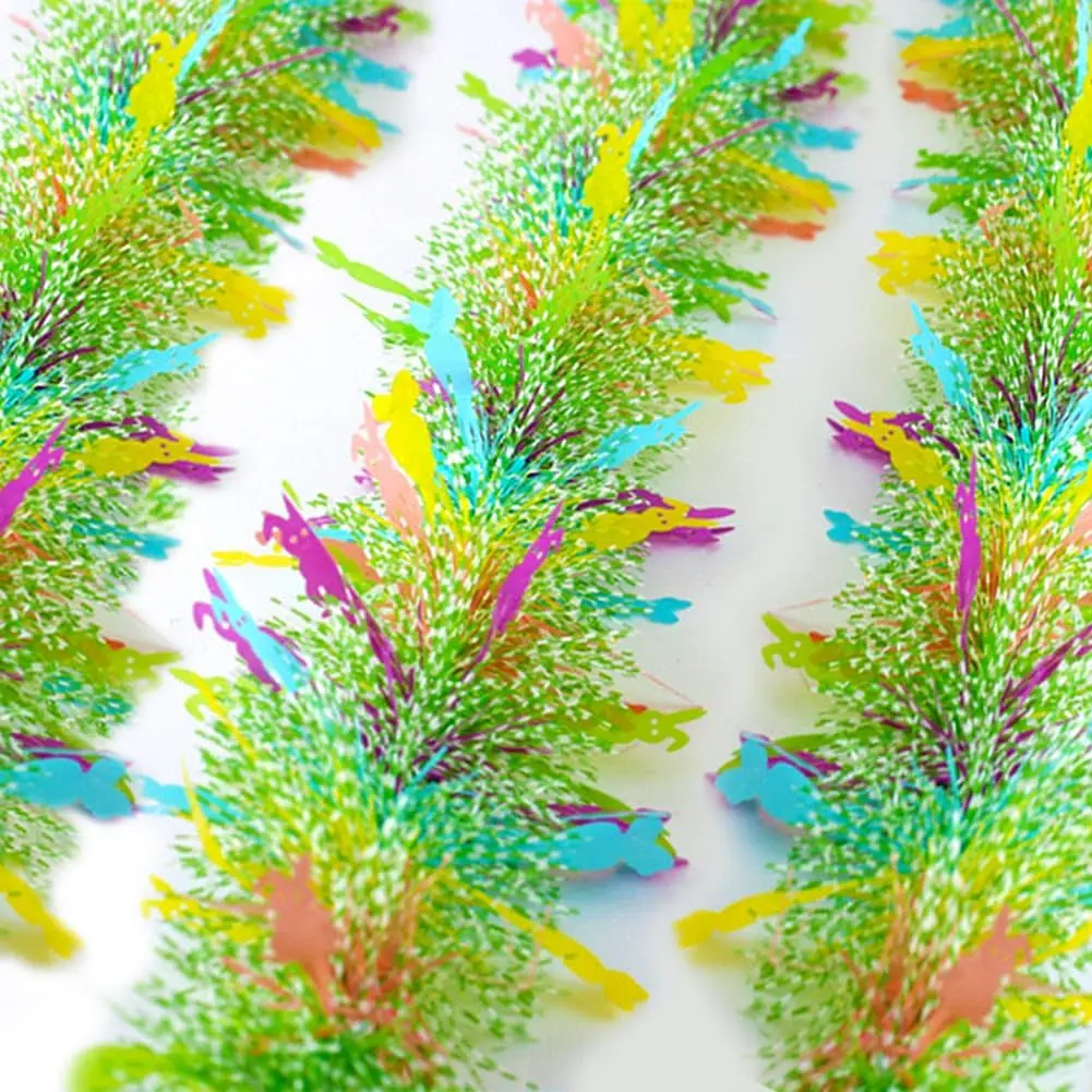 33 Ft Easter Carrot Tinsel Wreath Garland - Colorful Fine Stripes Twist Metal Light Festive Decor, Party Backdrop Supplies for Holiday Home Atmosphere Setup, Round, Modern