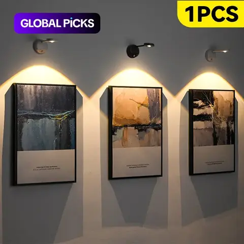 Rechargeable Motion Sensor LED Wall Light, Wireless Wall-Mounted Induction Lamp, Adjustable Light, Dimmable Wall Sconce, Night Light for Home Decoration, Home Lighting, 1200 mAh LED Light for Stairs and Hallways #GLOBAL PICKS