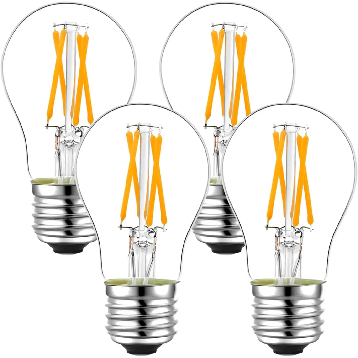 dimmable A15 led Bulb 4W equal 40 Watt e26 led bulb AC120V Vintage led edison bulb for Ceiling fan light bulbs,Appliance Bulb and Refrigerator Light Bulb Warm white 2700K 400lm clear 4Pack