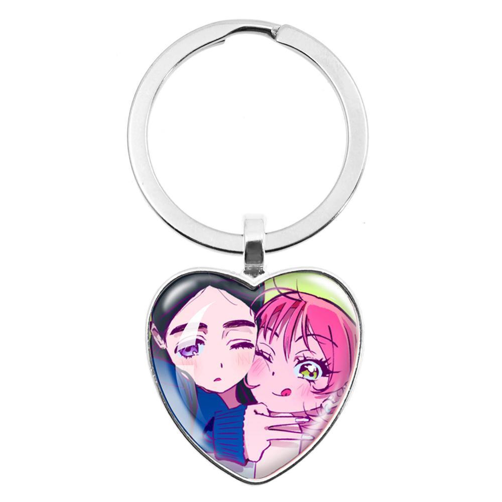 ALIEN STAGE Mizi Sua Till Ivan Hyuna Luka Glass Pendant Keychain Jewelry Accessories Souvenir Key Ring Fans Gift Necklace