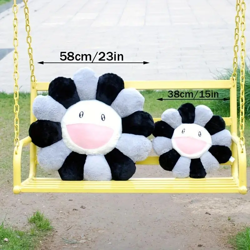 1 Pcs Creative Sunflower Stuffed Cushion Flower Plush Pillow Cute Smile Rainbow Sunflower Decor Pillow Office Back Plush Cushion