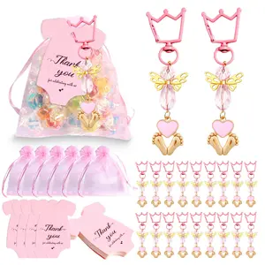 Gift Christening,Including Keychain,Organza Bags and Thank You Cards for Boys Girls Birthday Party Accessories Baby Shower Decoration