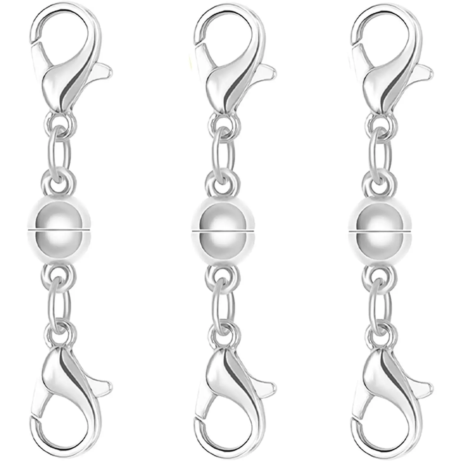 Sterling   Clasp, Double Lobster Closure,  Necklace Clasps and Closures,925 Sterling  Double Lobster Clasp   Clasps for Necklaces (3silver)