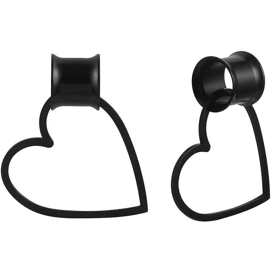 2 count 8mm-25mm  316 Stainless Steel Aesthetic Opening Saddle Tunnels Hangers Ear Gauges Plugs Stretcher Earring