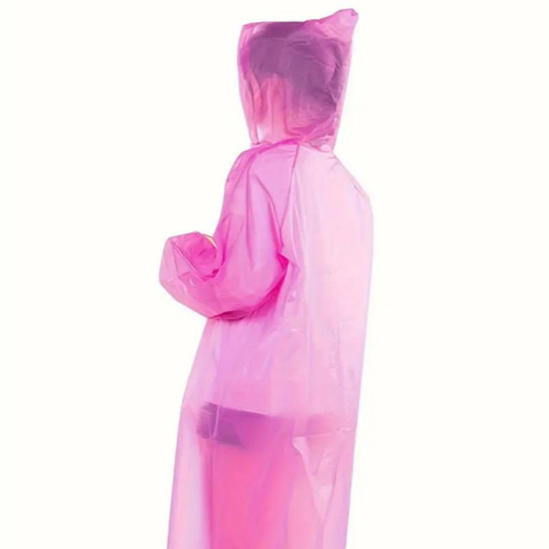 Solid Color Raincoat, 1 Count Portable Lightweight Raincoat with Drawstring, Full Body Cover, Windproof & Waterproof Raincoat for Outdoor Cycling