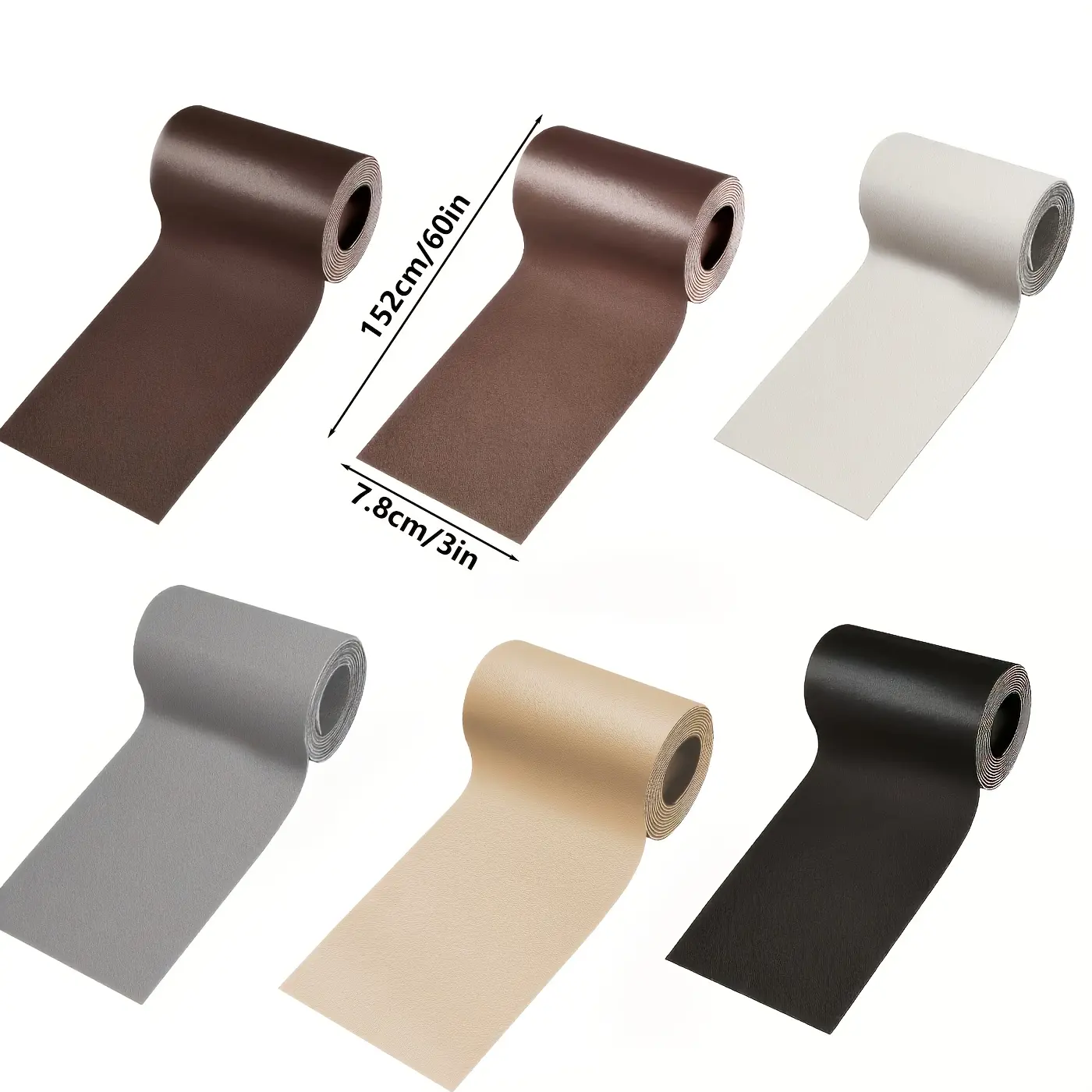 Leather Repair Patch Tape Kit For Couches Self Adhesive Sticky Adhesive No Drill Adhesive For Leather Vinyl Couch Furniture Sofa Car Seat Belts Handbags Jackets First Aid Patch
