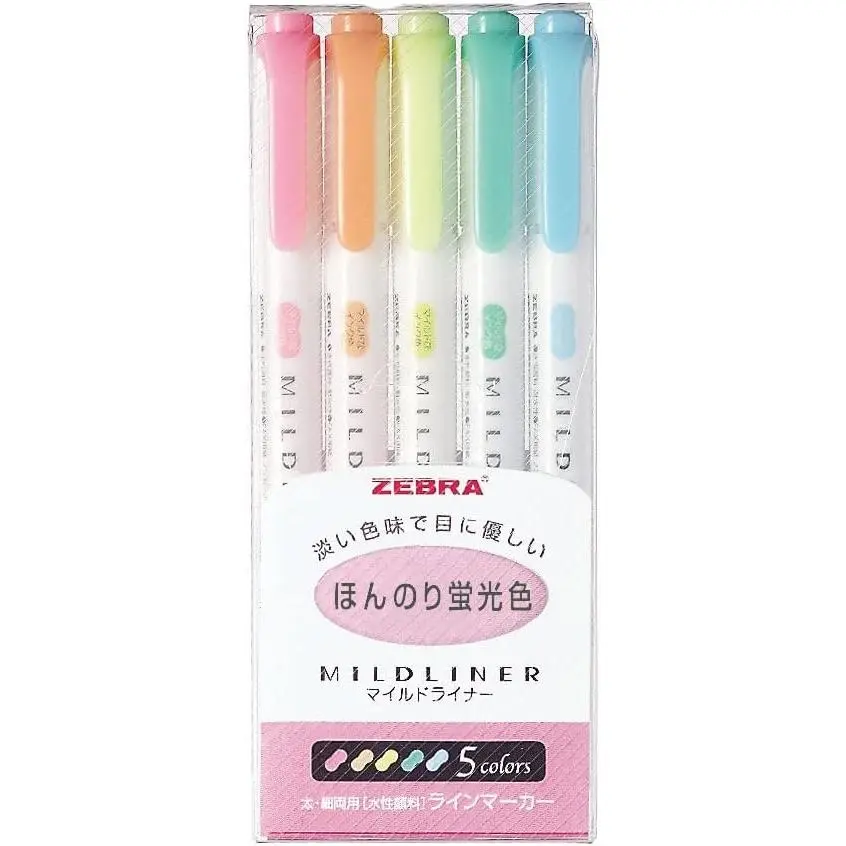 MILD LINER, Double Sided Highlighter, 5 Set (WKT7-5C)