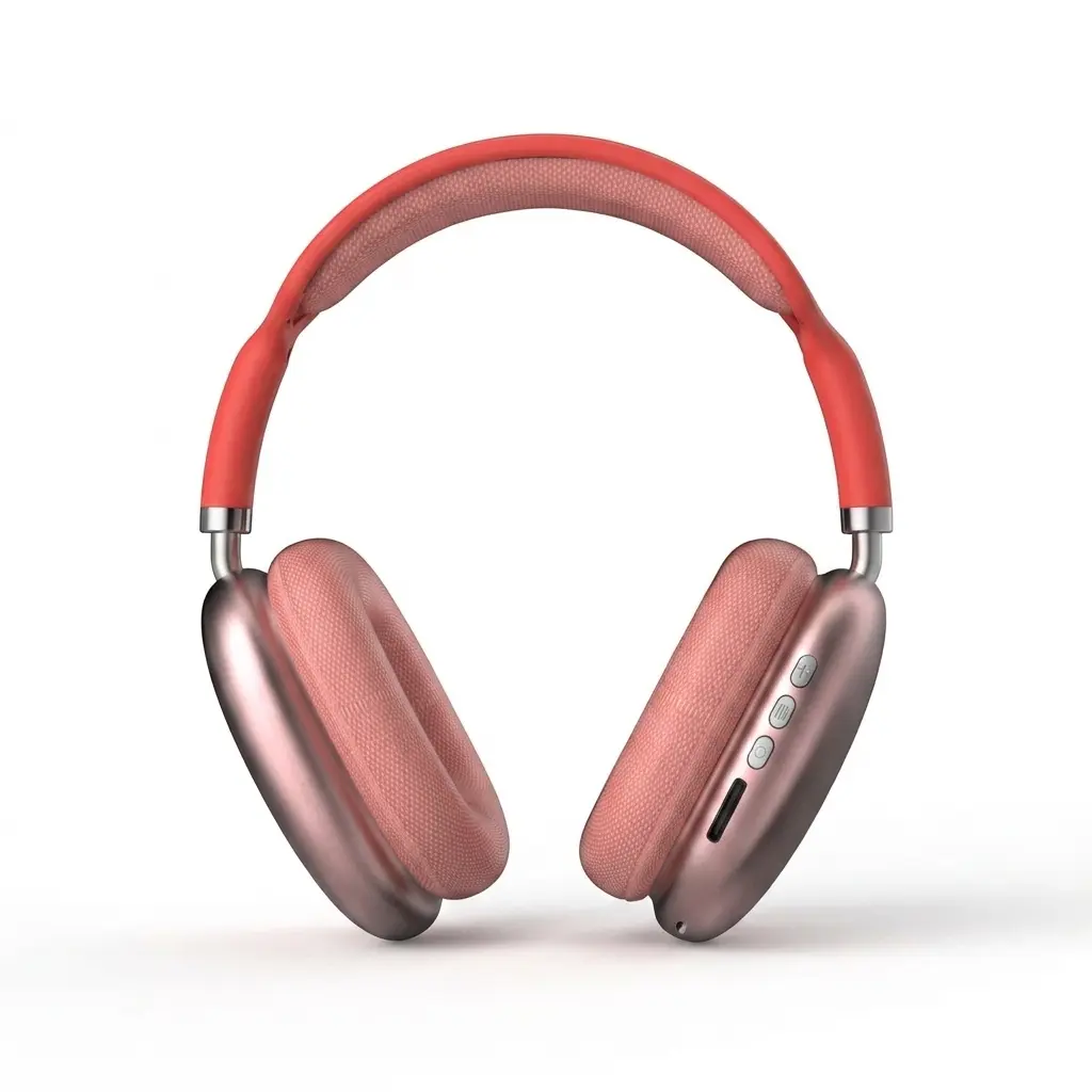 P9 Pro Noise-Cancellation Wireless Bluetooth Headphones - Audio Headphones with Mics, Bluetooth 5.4, Custom EQ, Detachable Fabric Earcups, Dual Device Pairing, 96-Hour Standby, iPhone/Android Compatible, Grey Summer Gifting Gadget