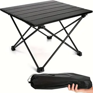 Ultralight Compact 15.5 Inch Folding Camping Table, Multi-functional Waterproof Portable Side Desk, Sturdy Foldable Table for Picnic Beach Backpacking Grilling Fishing Tailgating, Lightweight Outdoor Desk for Travel Backyard Camping Cooking
