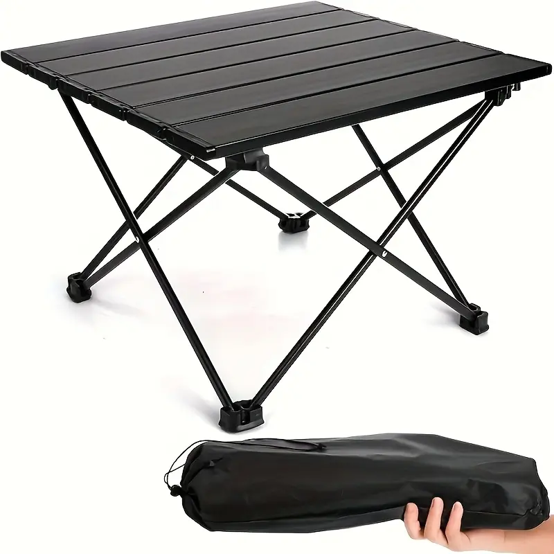 Ultralight Compact 15.5 Inch Folding Camping Table, Multi-functional Waterproof Portable Side Desk, Sturdy Foldable Table for Picnic Beach Backpacking Grilling Fishing Tailgating, Lightweight Outdoor Desk for Travel Backyard Camping Cooking