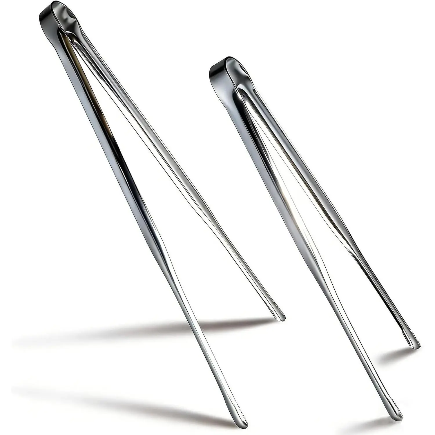 Stainless Steel Kitchen Tongs 2 Set, Non-Slip Serrated Tips, - Metal Cooking Tongs for Grilling, , BBQ & Baking (11.5” & 13.5”)