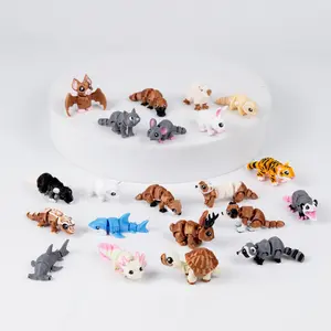 3D Printed Animal Miniature Models, Movable Joints, Realistic Collectible Figurines, Ideal for Adult Home Office Decor, Perfect Gift for Friends