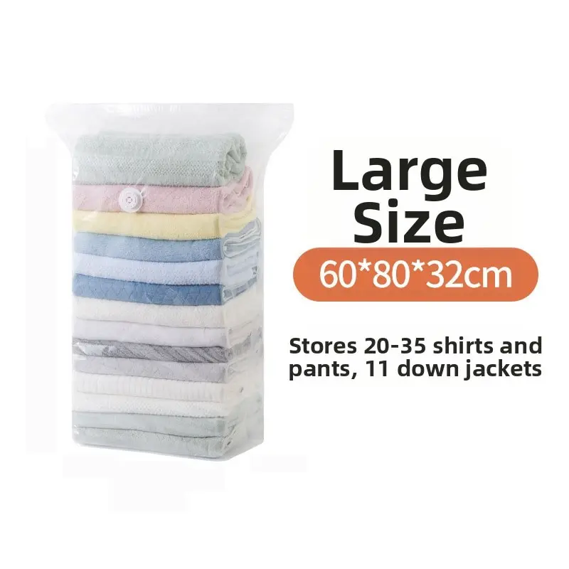 Large Vacuum Compression Bag, No Pump Sealed 3D Storage Bag, Clothes Blanket Pouch, Down Jacket Luggage Organizer, Space-Saving Travel Gear, Clothing Storage Bags
