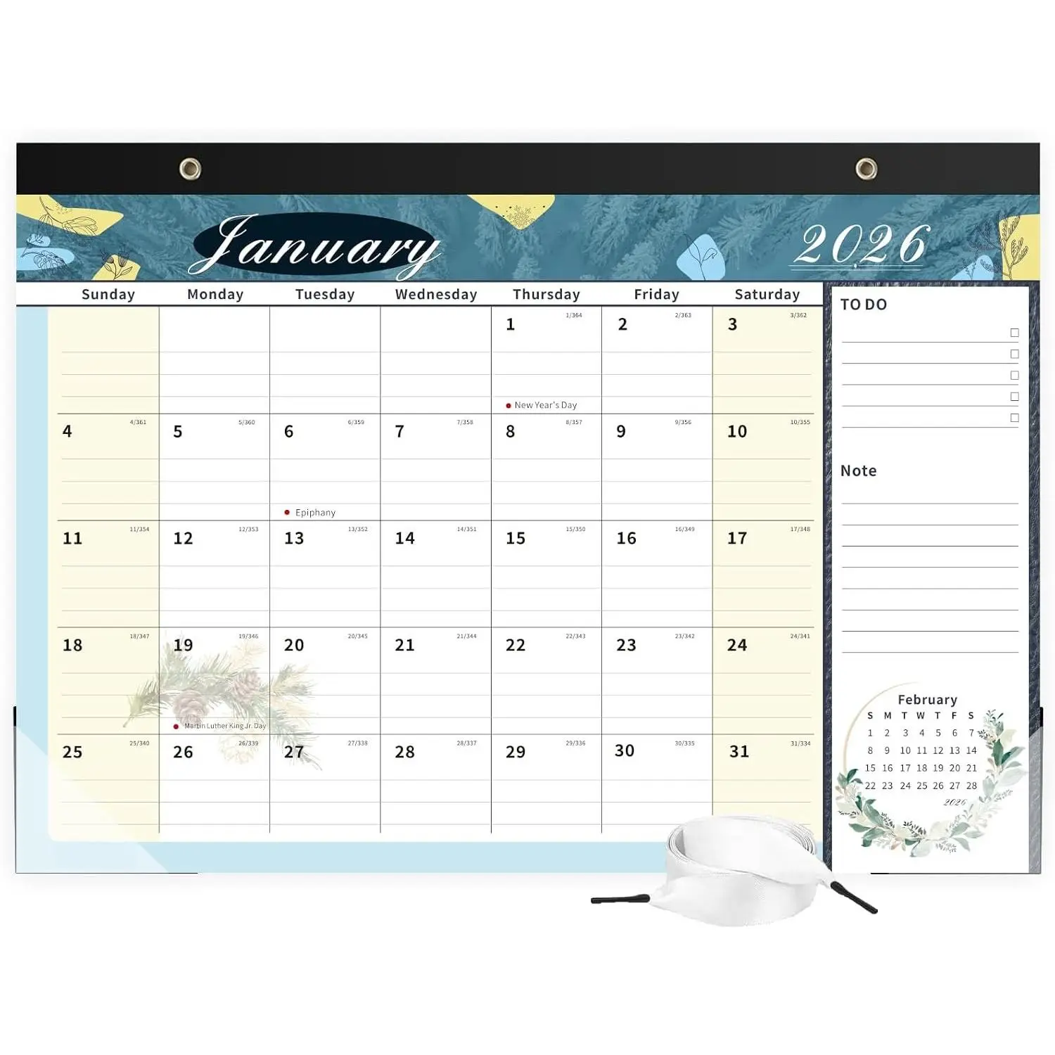 Desk Calendar 2026, 18 Months Calendar Runs from January 2026 to June 2027 Large 17 x 12 inch Desktop or Wall Monthly Calendar Planner for  School or Office, Scenery