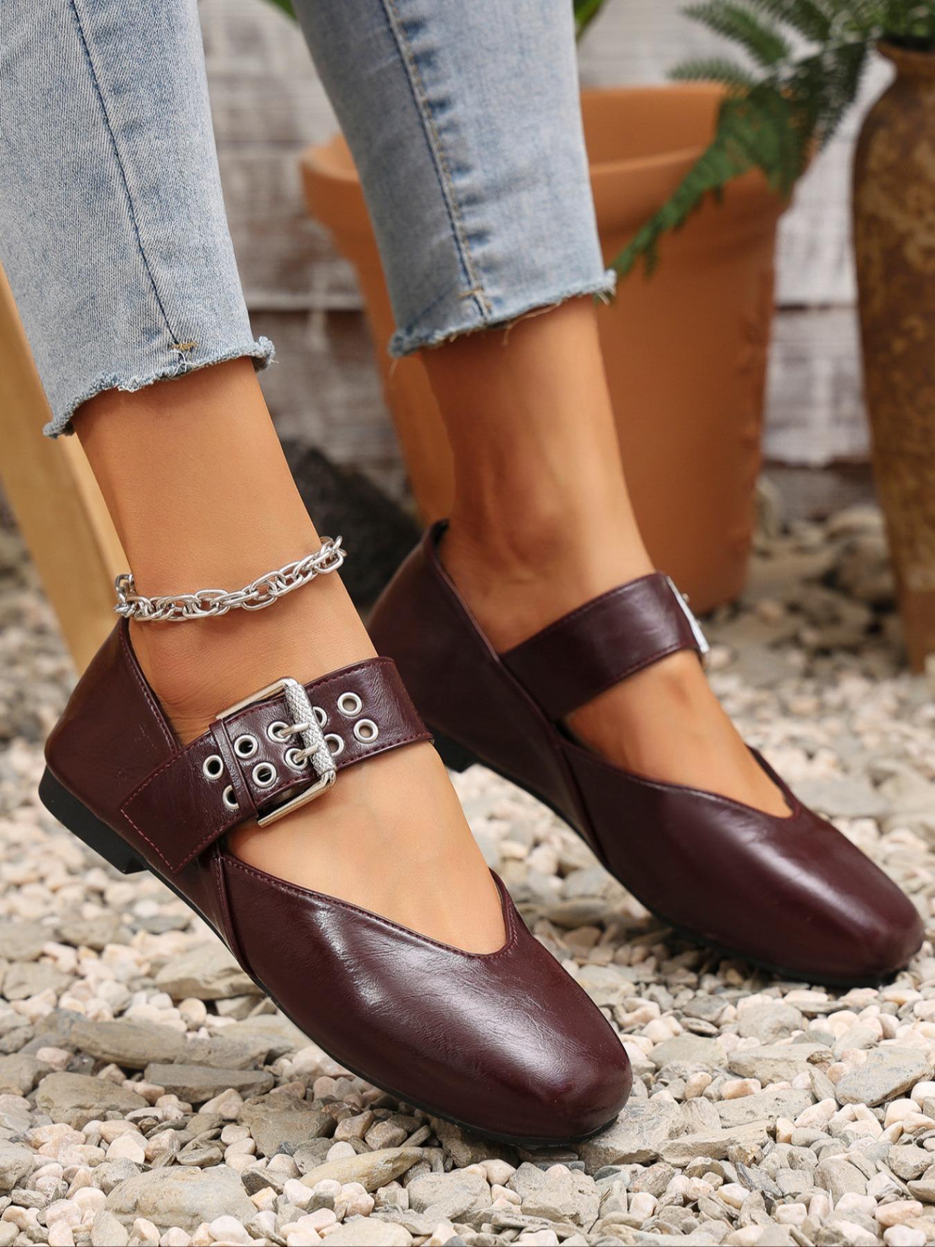 Women's Fashionable Solid Color Classic Mary Jane Shoes, Casual Comfortable  Shoes for Daily Wear, Lightweight Breathable Shoes for Women & Girls