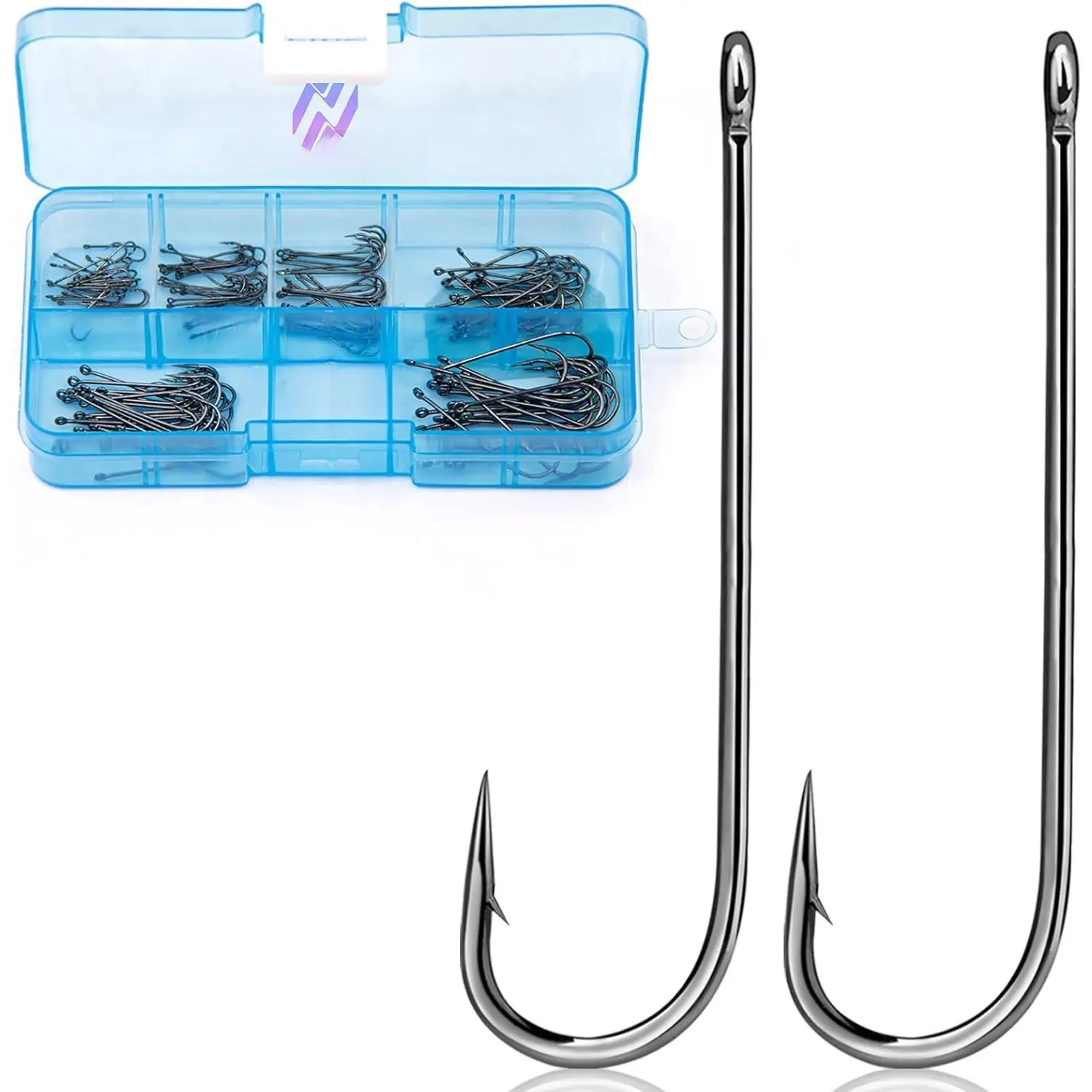 Aberdeen Fishing Hooks Set,150Pcs Crappie Panfish Hook Inline/Long Shank/Light Wire/Closed Eye for Sunfish Bass Freshwater