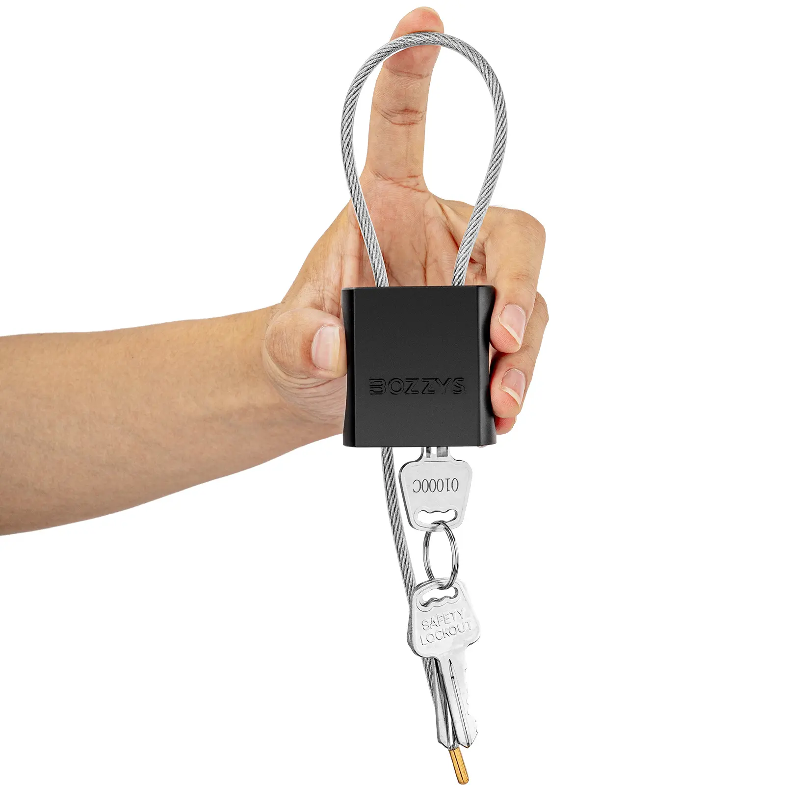 BOZZYS Heavy-Duty Adjustable Key-Operated Cable Lock with 3 Keys, Portable Steel Wire Lock for Bikes, Fences Gates, Lockers, Tool Boxes & Storage