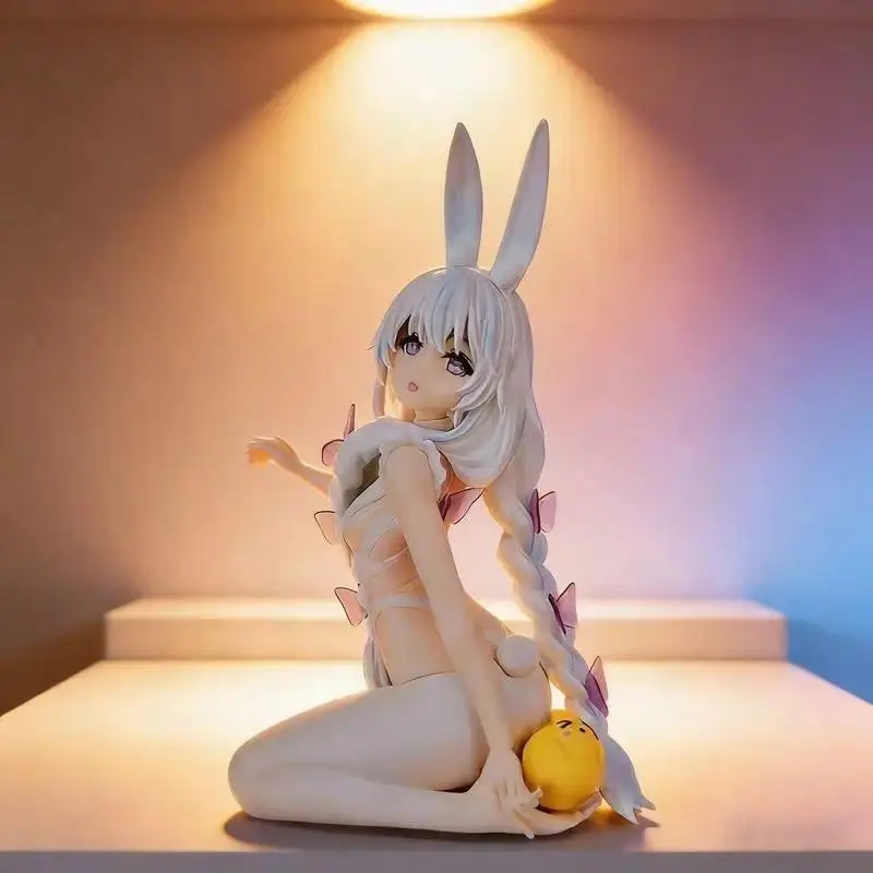 Azur Lane Evil Bunny Girl Anime Figure Cute White Rabbit Waifu Car Dashboard Ornament Collectible Gift For Anime Fans