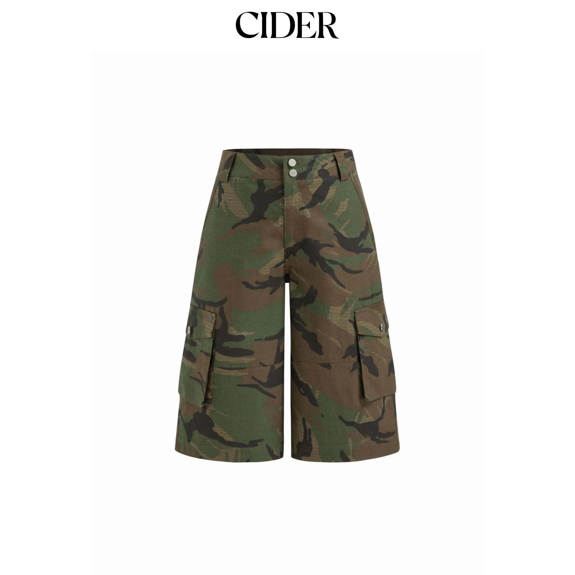 Cider Mid Rise Camo Cargo Bermuda Shorts